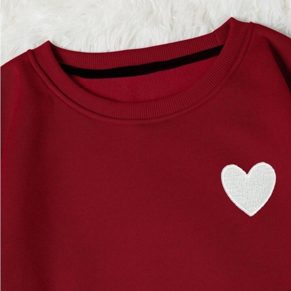 Heart Print Thermal Lined Sweatshirt women different size - Picture 5 of 6